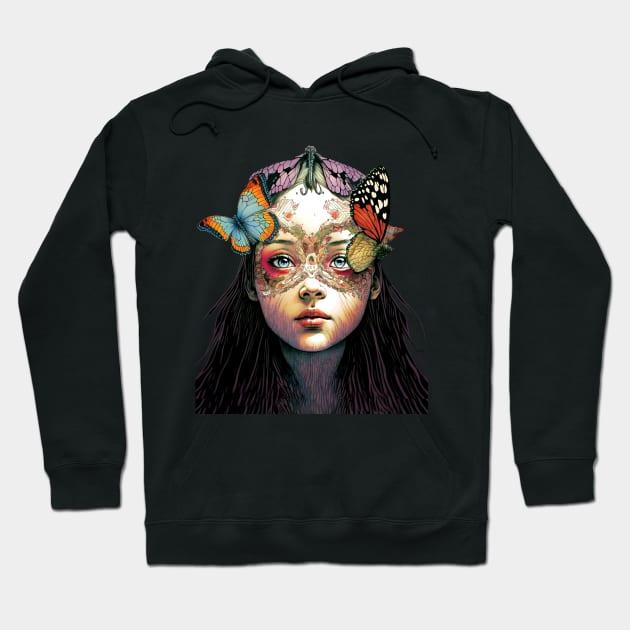 Butterfly Princess No. 4: Perfection is Overrated on a Dark Background Hoodie by Puff Sumo